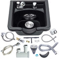 Toriexon Shampoo Bowl for Salons, Black ABS Plastic Shampoo Sink for Home, Easy to Clean and Install Salon Shampoo Bowls for Hai