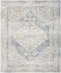 HomeRoots 521766 8 x 10 ft. Light Blue Oriental Power Loom Distressed Washable Rectangle Area Rug