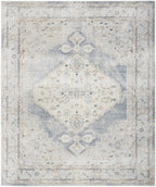 HomeRoots 521766 8 x 10 ft. Light Blue Oriental Power Loom Distressed Washable Rectangle Area Rug