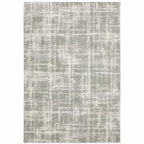 HomeRoots 509882 6 x 9 ft. Gray & Ivory Abstract Shag Power Loom Stain Resistant Rectangle Area Rug