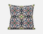 HomeRoots Green Red White Green White Cloverleaf Boho Suede Throw Pillow