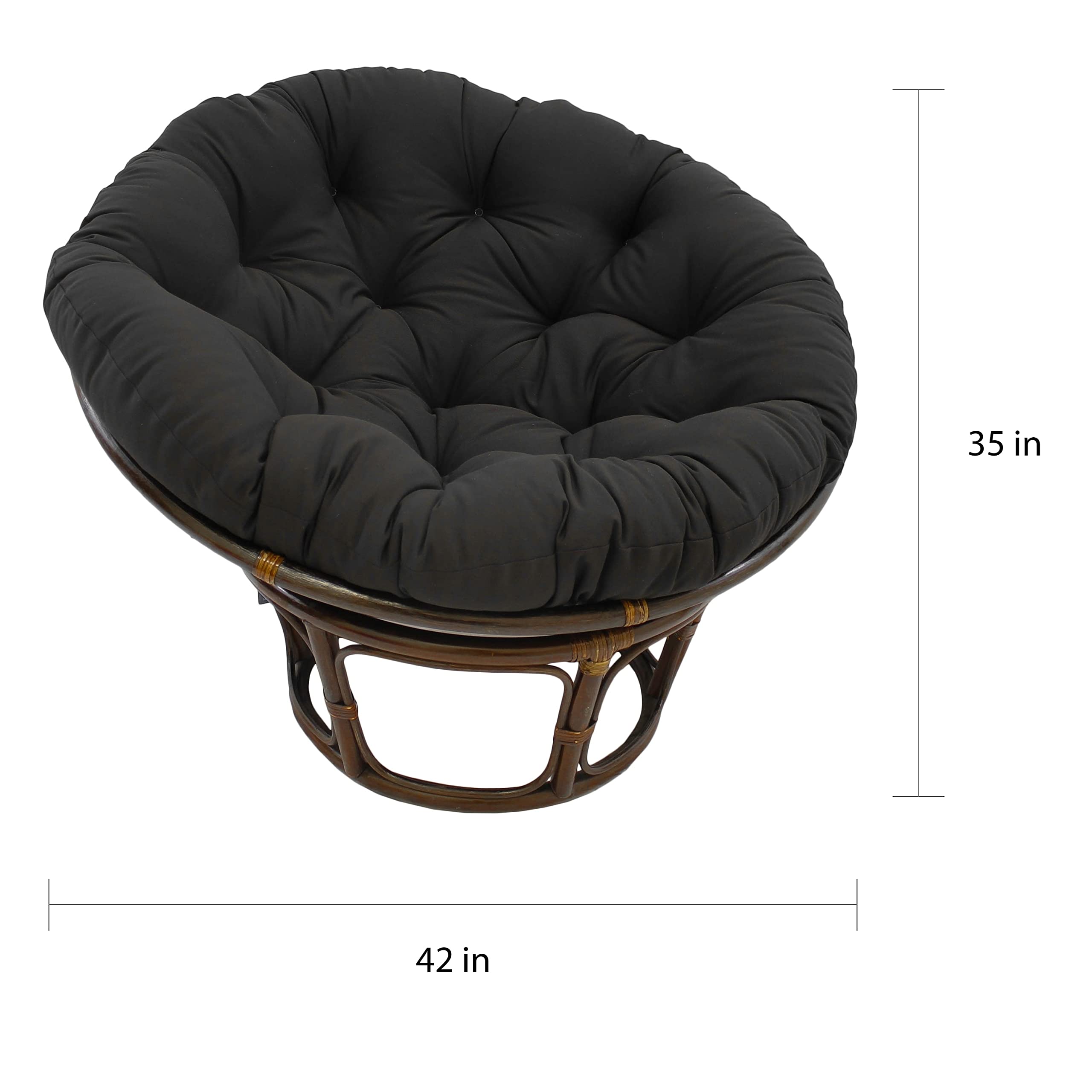 International Caravan Bali 42-Inch Indoor Fabric Rattan Papasan Chair - Walnut/Natural