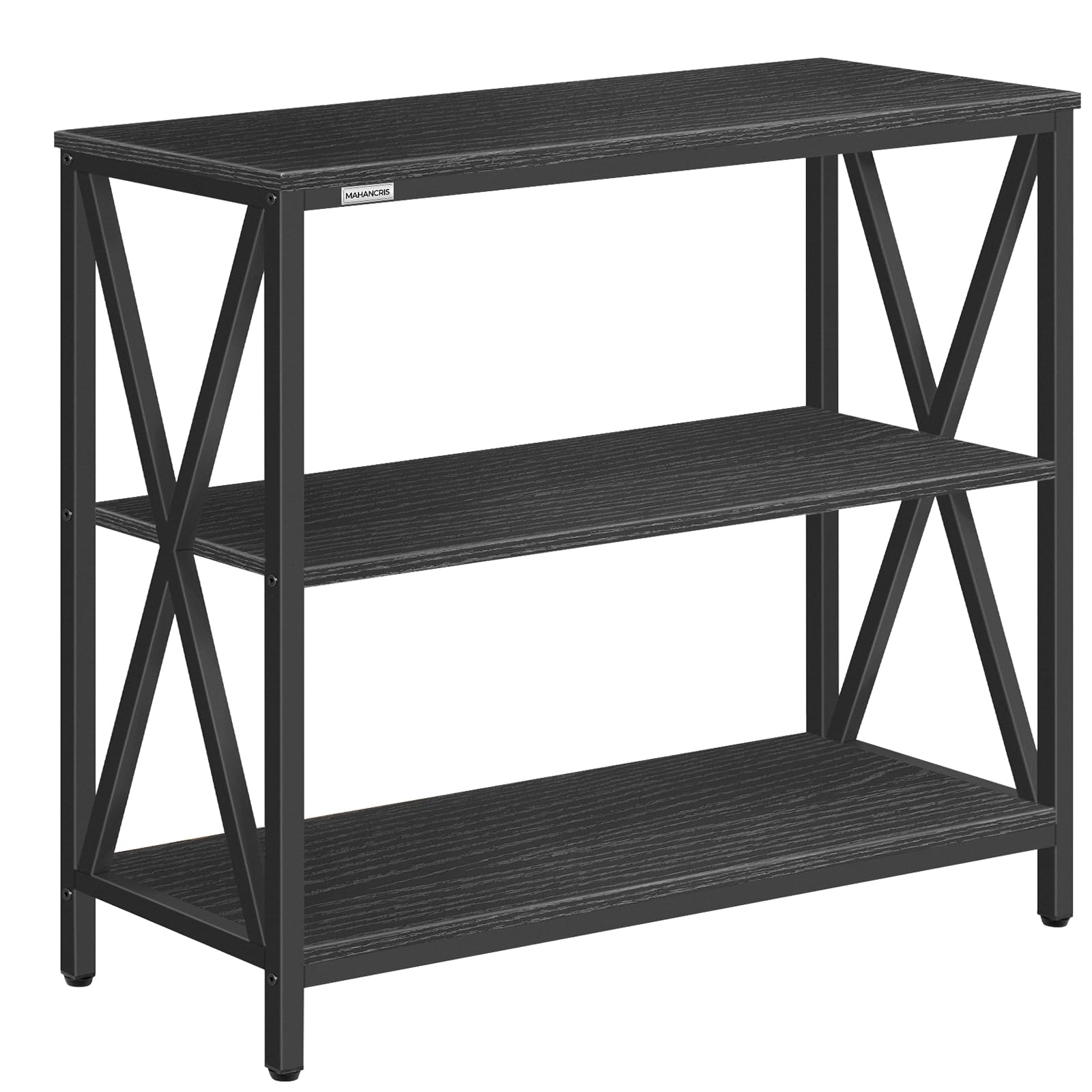 MAHANCRIS Sofa Table, Industrial Console Table, 3-Tier Narrow Side Table with Open Shelves, Foyer Table for Entryway, Hallway, K