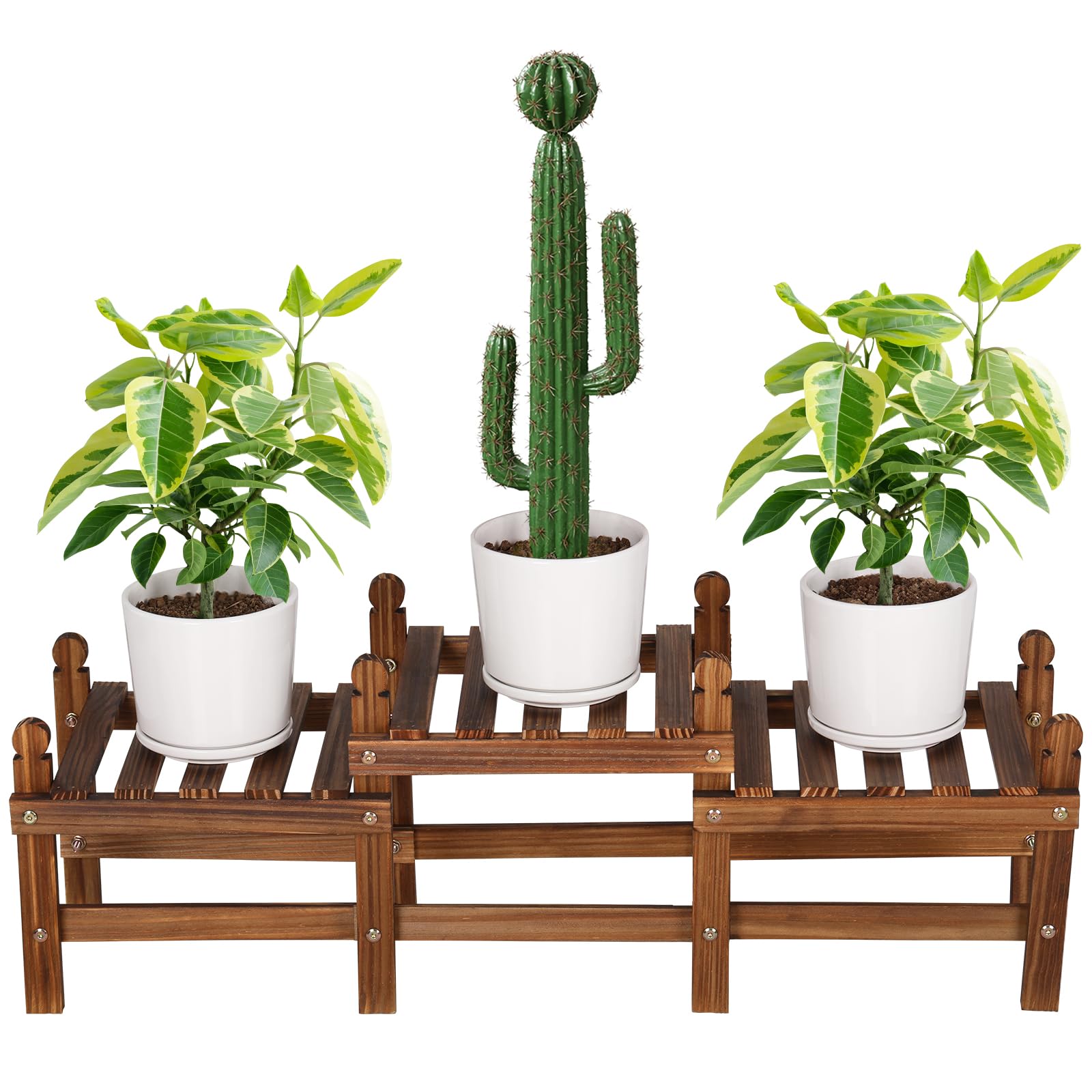 Jotboom Plant Stand Indoor,3 Tier Small Plant Stand Corner Plant Shelf For Indoor Plants Multiple,Wood Plant Bench For Windowsil
