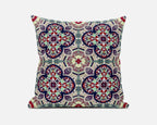 HomeRoots Maroon Green 16â€ Mauve Blue Cloverleaf Boho Zippered Suede Throw Pillow