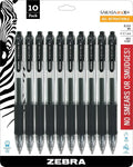 Zebra Pen Sarasa Dry X20 Retractable Gel Pen, Medium Point, 0.7Mm, Black Ink, 10-Pack (Packaging May Vary)