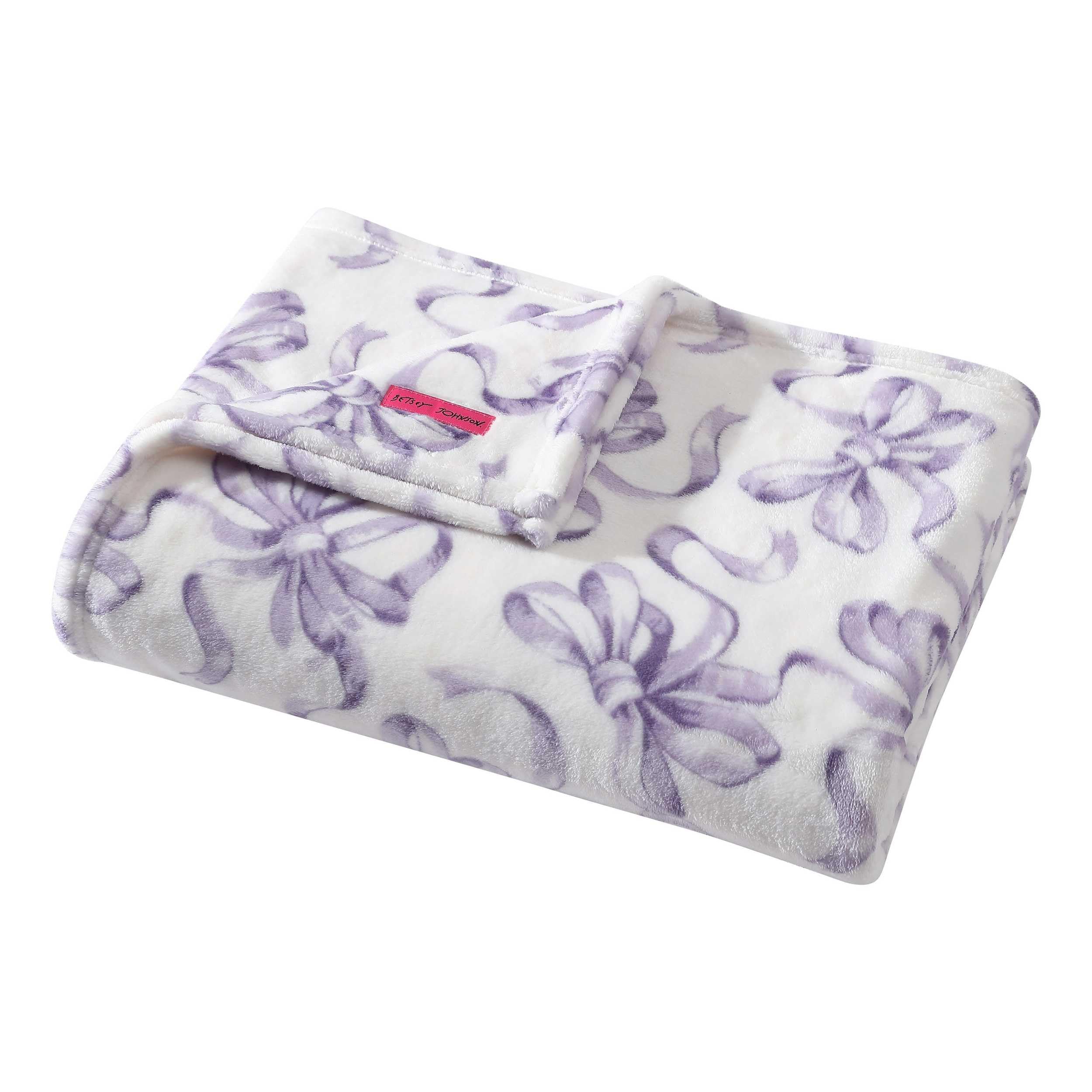 Betsey Johnson - Blanket, Ultra-Soft Plush Bedding, Warm & Cozy, Oversized Room Essentials (Ballet Bows Purple, Twin)