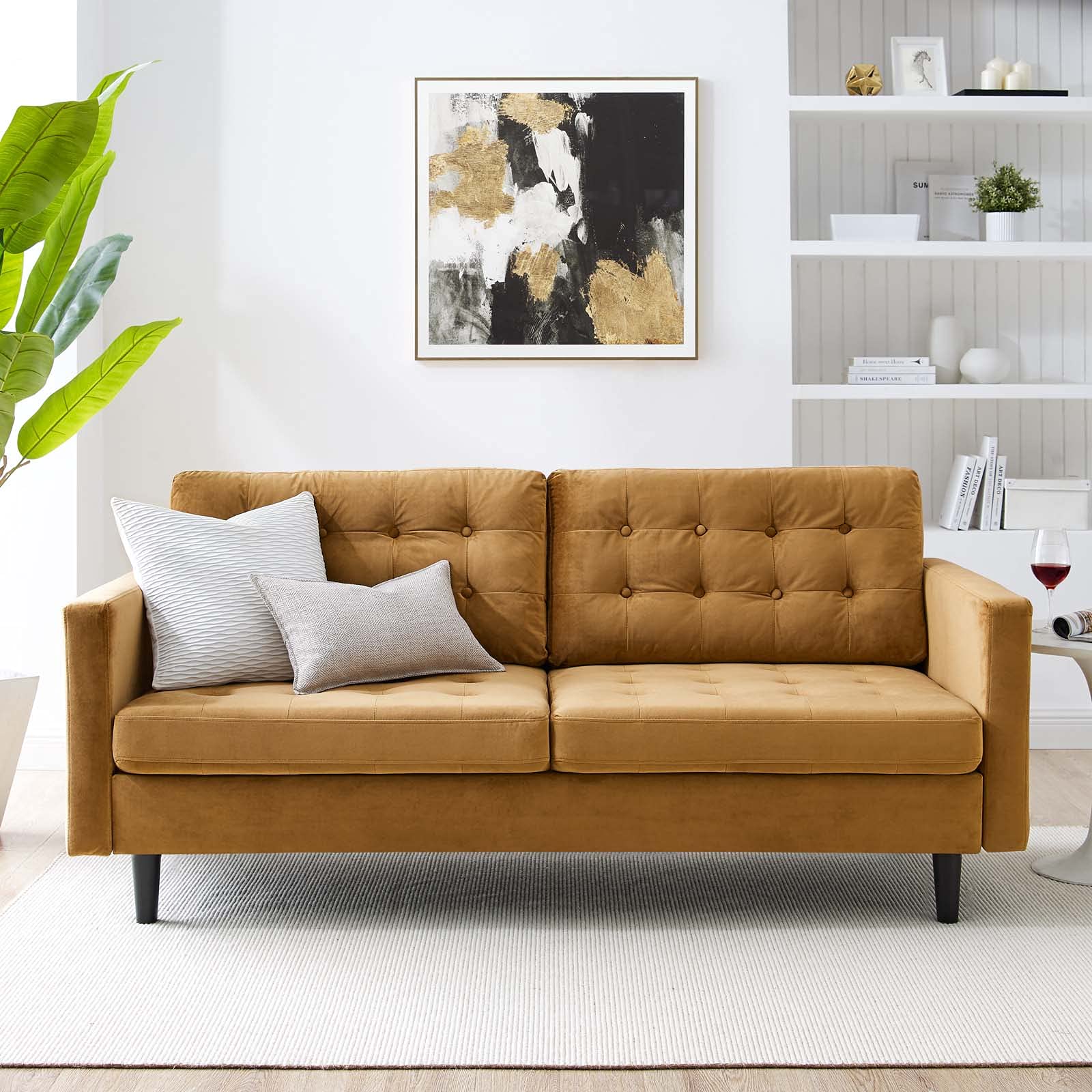 Modway Exalt Sofas, Cognac