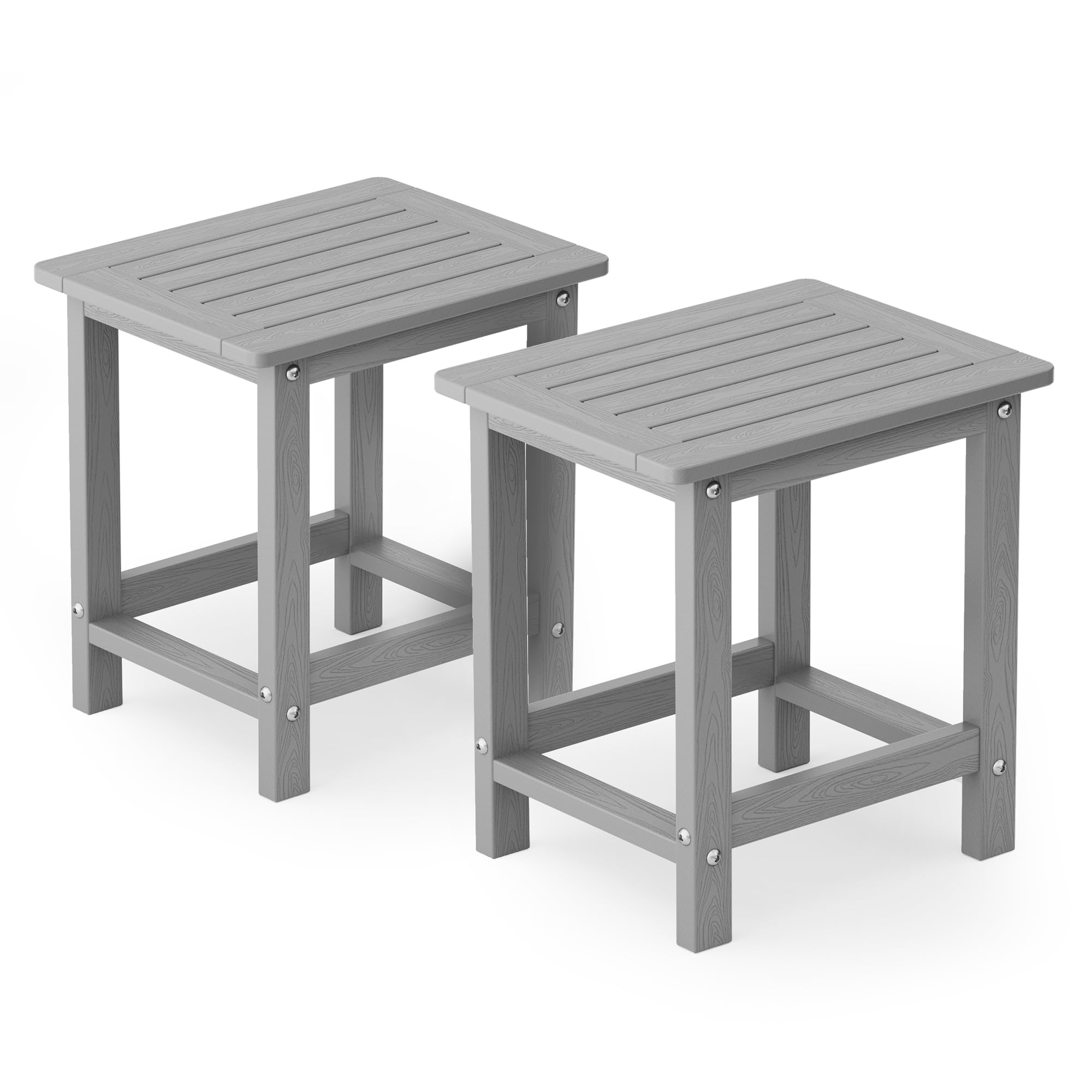 Yefu Small Table Set Of 2 Side Tables Outdoor Coffee Table For Patio Living Room Bedroom(Grey, Single Layer)