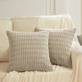 Fancy Homi 2 Packs Taupe Decorative Throw Pillow Covers 22X22 Inch For Living Room Couch Bed Sofa, Rustic Farmhouse Boho Home De