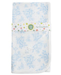 Little Me Blankets For Baby Girls' Swaddling Receiving Blanket, Blue Roses, 30 X 27 Inches