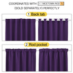 Nicetown Bedroom Blackout Draperies And Window Treatment- (Dark Royal Purple Color) 52 Width X 95 Length, 2 Panels Set, Solid Blackout Curtain Panels