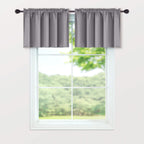 Mrs.Naturall Grey Valance Curtains For Windows 36X16 Inch Length