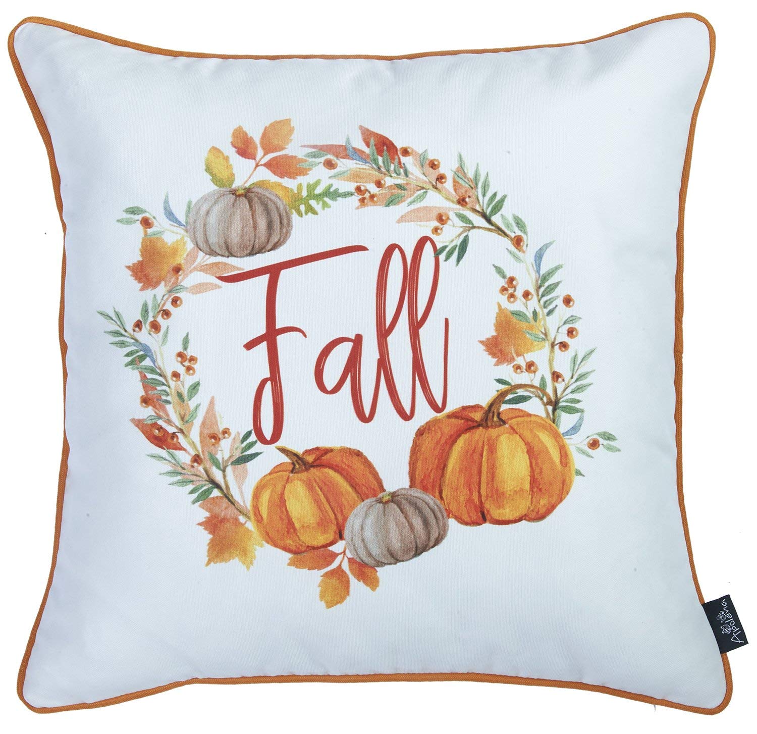 HomeRoots 100% Polyester Brushed Set of 4 18' Fall Pumpkin Throw Pillow Cover in Multicolor
