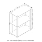 Furinno Turn-S-Tube 3-Tier Compact Multipurpose Shelf Display Rack with Square Tube, Pink/White