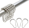 WROPZO Stainless Steel Curtain Hooks, Shower Curtain Hooks Rings for Bathroom Shower Rods Curtains  Set of 12