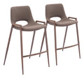 Zuo Desi Walnut 25.6' Engineered Wood & Fabric Counter Stool In Brown/Walnut