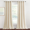 Stangh Beige Velvet Curtains Farmhouse Decor For Living Room, 2 Panels Light Diffusing Drapes Privacy Added For Bedroom Grommet