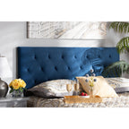 Baxton Studio Felix Modern and Contemporary Navy Blue Velvet Fabric Upholstered King Size Headboard