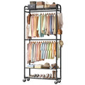 Luxspire Clothes Rack 3Tier Portable Freestanding Closet with Shelves