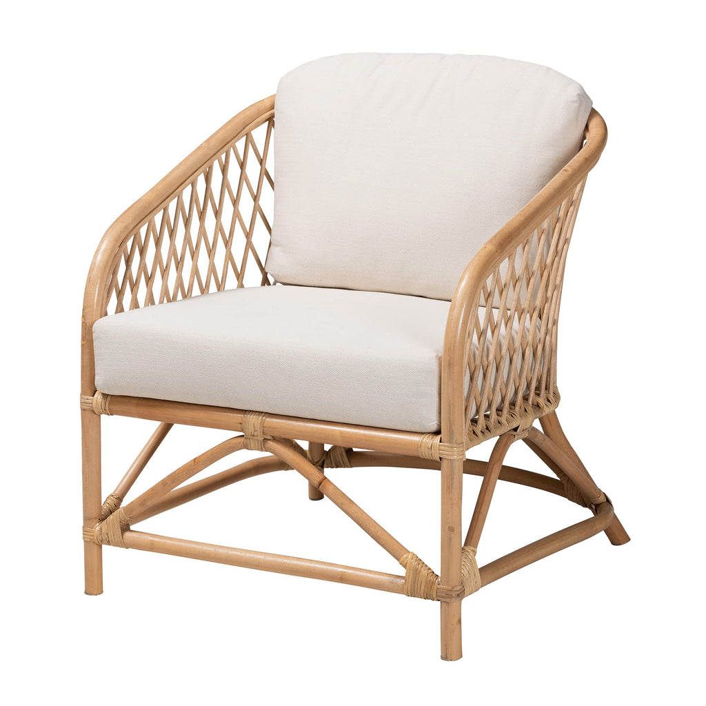 Baxton Studio Patsy Natural Rattan Armchair