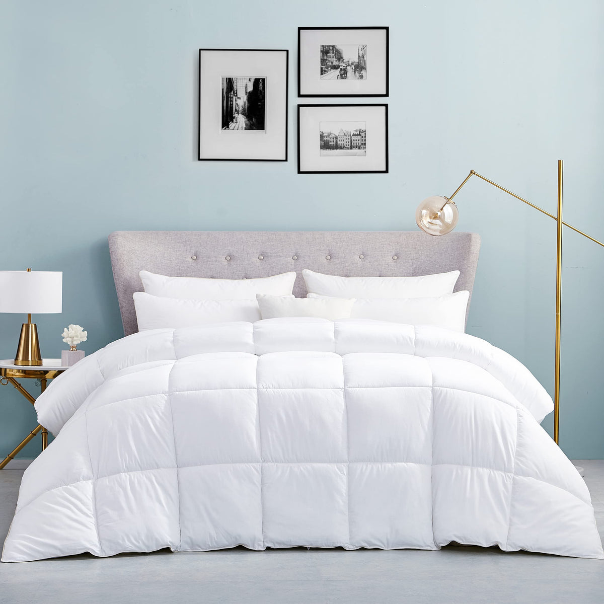 Luxurious King/California King (Cal King) Hard-To-Find 90 Oz Fill Weight Goose Down Alternative Comforter, 600 Thread Count 100%