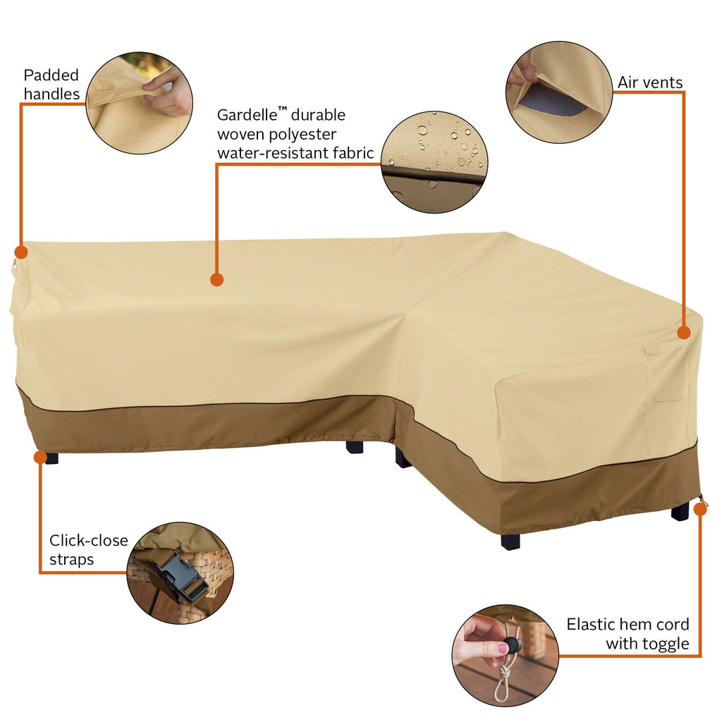Classic Accessories Veranda Water-Resistant 115 Inch Patio Right-Facing Sectional Lounge Set Cover, Patio Furniture Covers