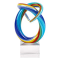 HomeRoots 6 Multicolor Art Glass Rainbow Centerpiece