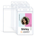 Uniclife 6 Pack Vertical Id Badge Holder - Waterproof Clear Sleeve Case Cover - Heavy Duty Protector Pouch With Resealable Zip F