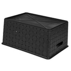 Bekith 5 Pack Woven Plastic Storage Basket, Woven Basket Bin, 10'' L X 7'' W X 4.4'' H, Black