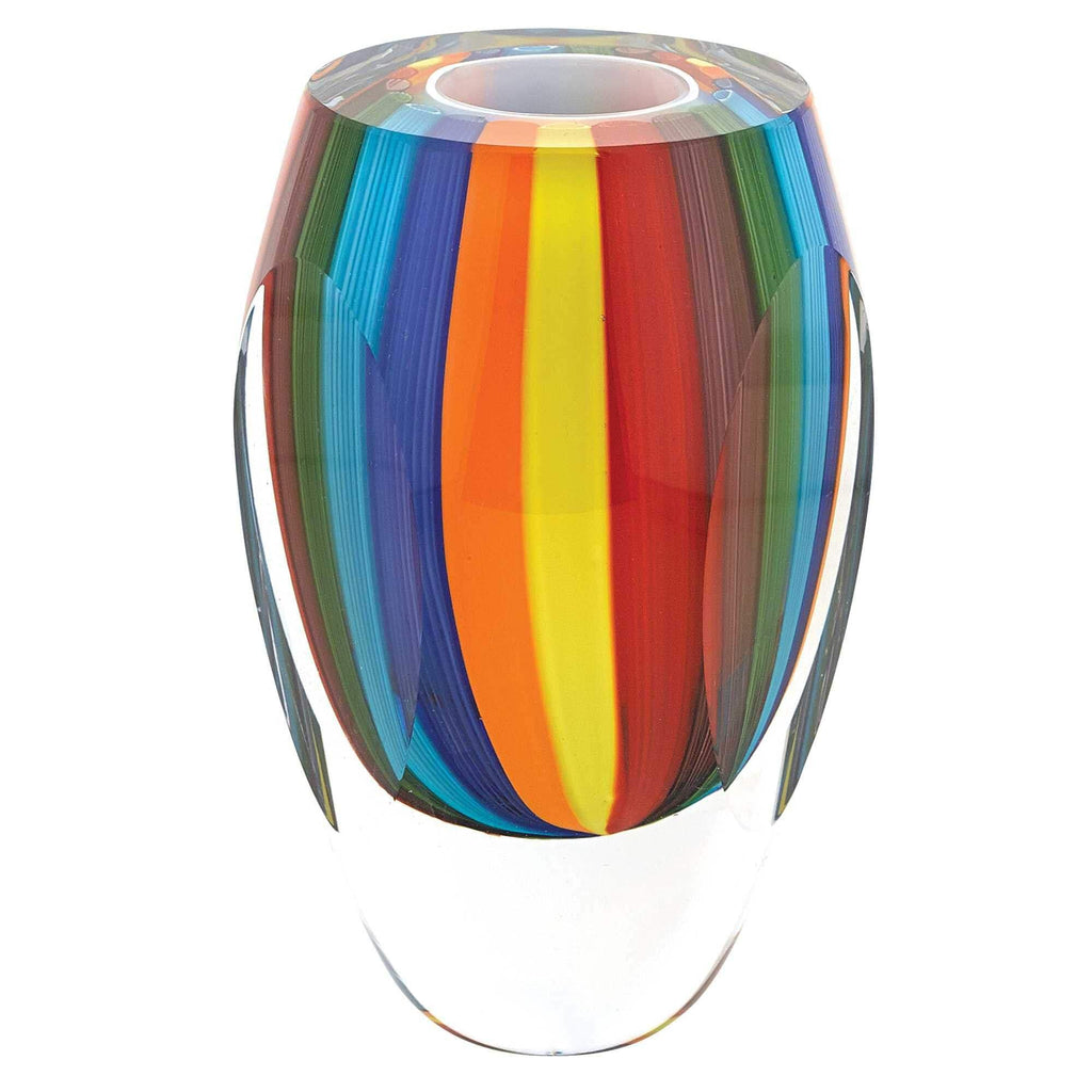 6' Multicolor Art Glass Vase