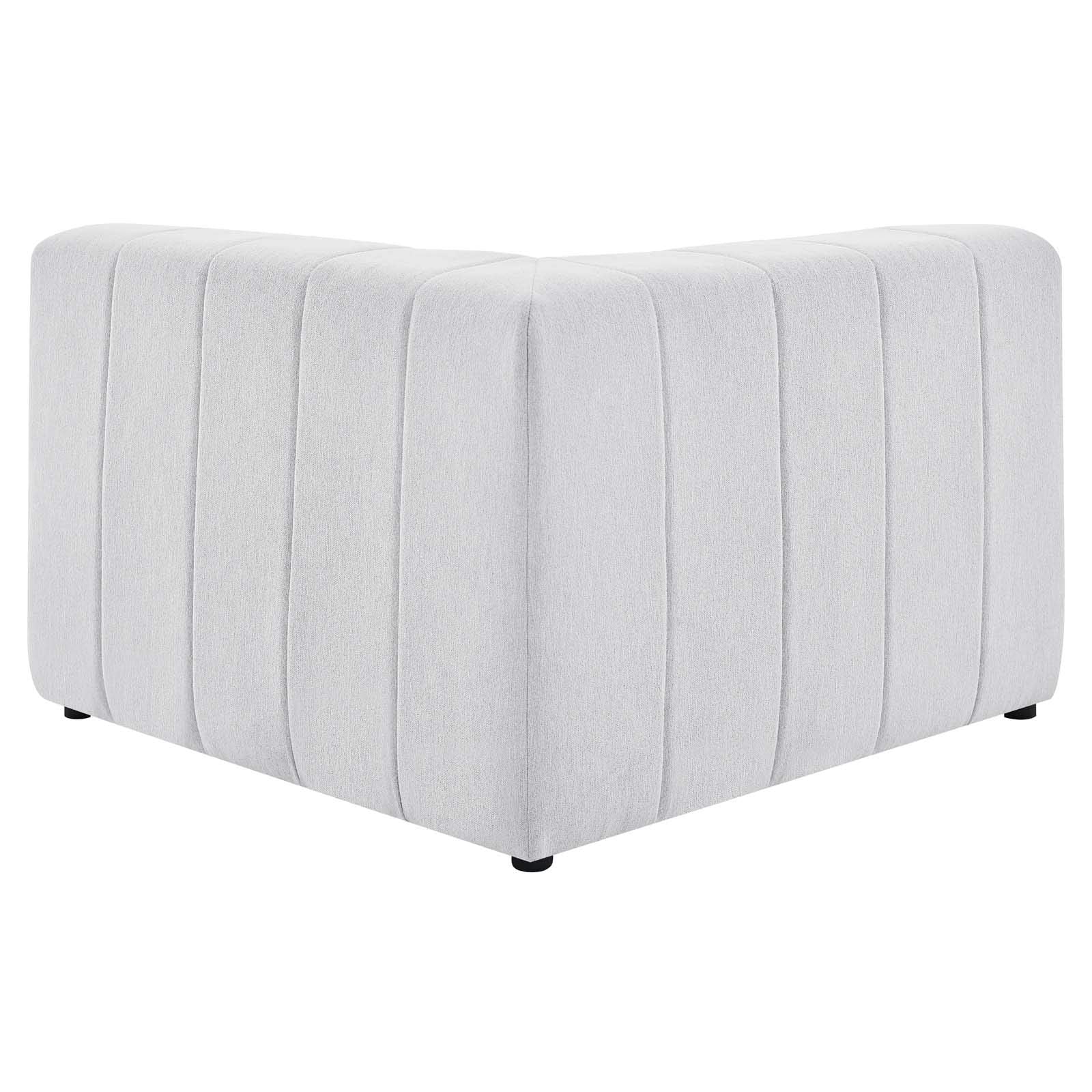 Modway Bartlett Channel Tufted Upholstered Sectional, Corner Chair, Ivory