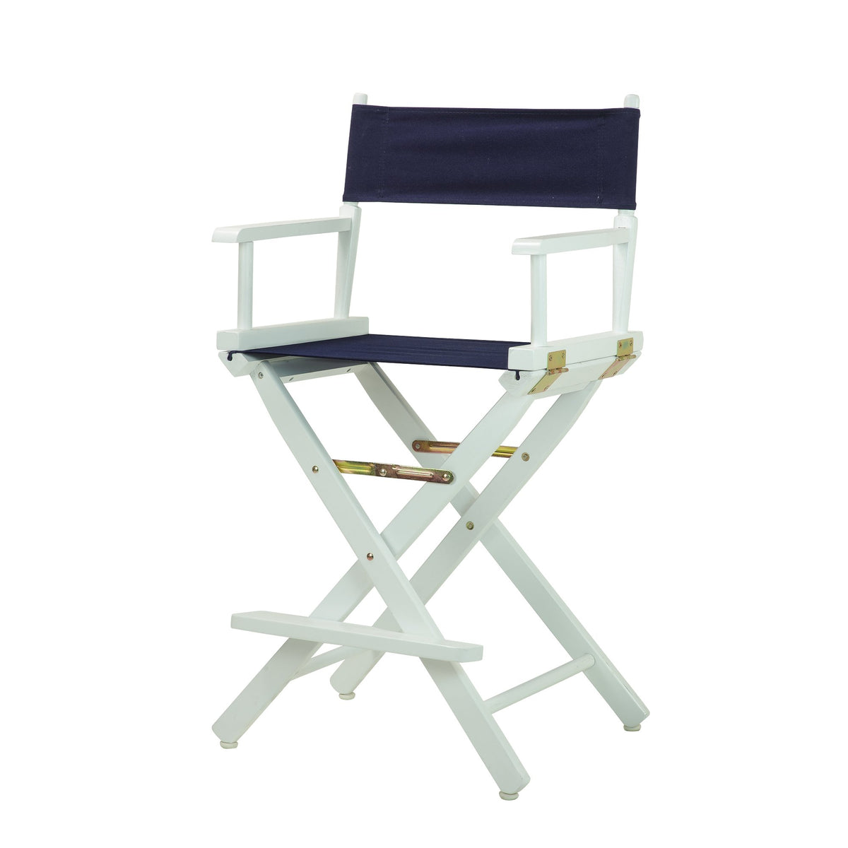 Casual Home 24&quot; Director'S Chair White Frame With Navy Canvas, Counter Height