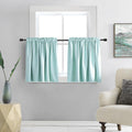 DONREN Room Darkening Short Curtain Tiers for Small Window - Thermal Insulated Window Treatment Rod Pocket Curtains(30 W x 30 L,