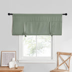 Nicetown Kitchen Window Curtains For Cabinet, Farmhouse Tie Up Short Curtains For Small Window Thermal Roman Shade Adjustable Va