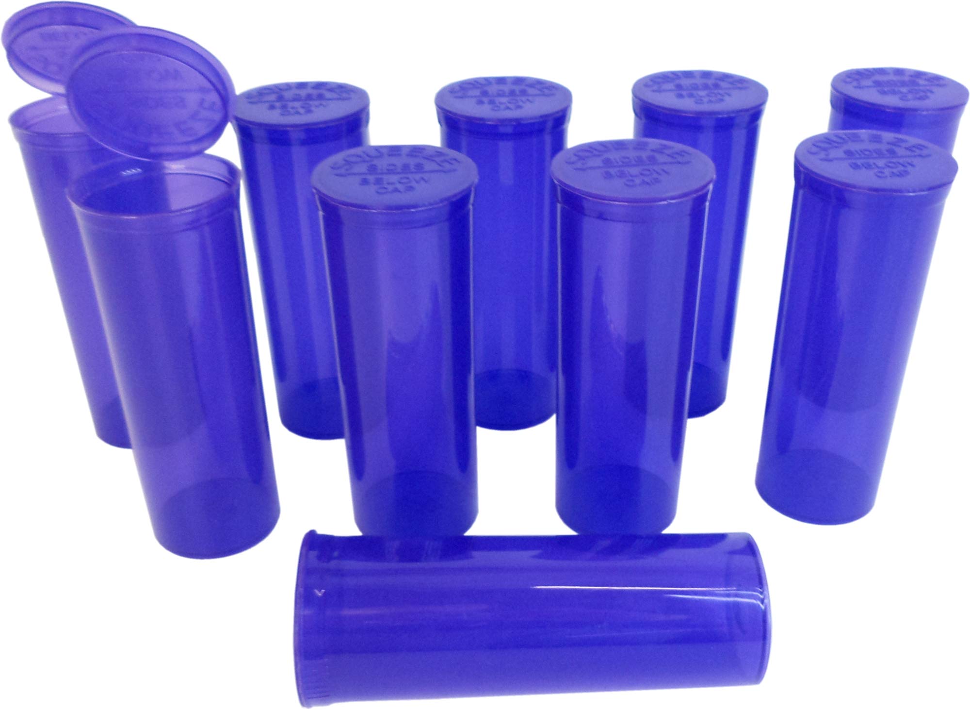 Transparent Purple Pop Top Bottles - 60 Dram - 7.5 Fl. Oz. - #PT60TP - Set of 10