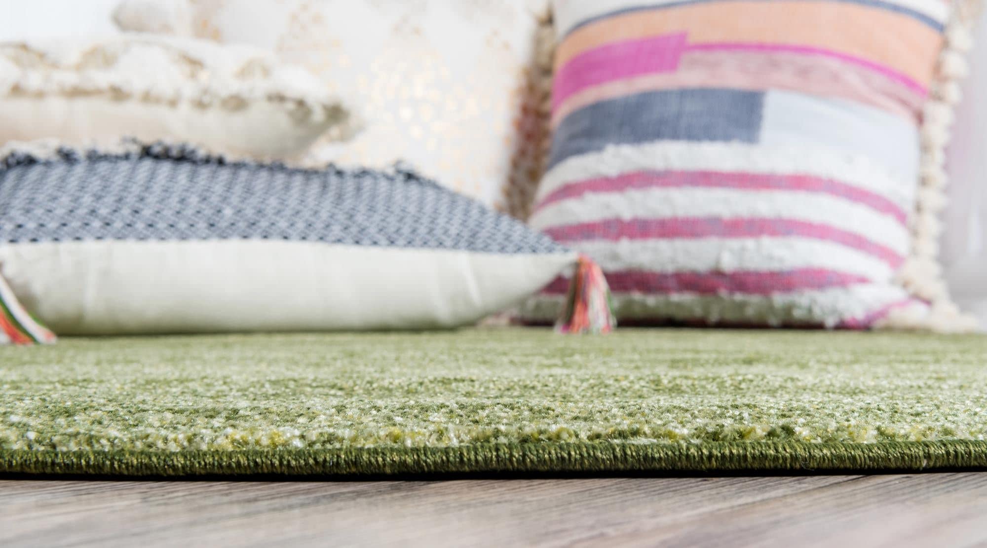 Unique Loom Del Mar Collection Area Rug - Lucille (4' 1'' Round, Green/ Hunter Green)