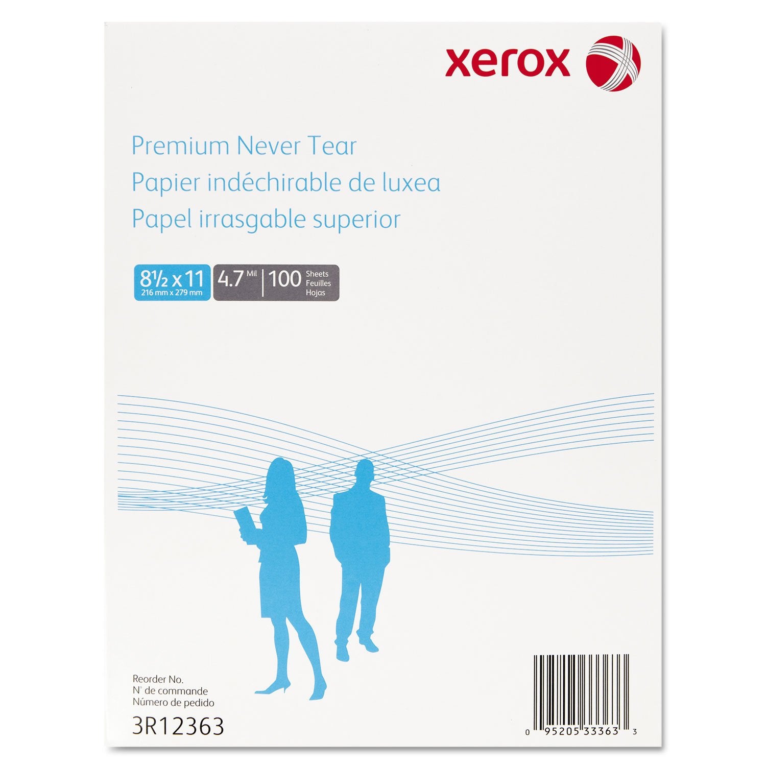 Xerox Polyester Paper 4.7 Mil, 8.5' X 11', 100 Sheets/Box (3R12363)