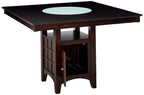 Coaster Gabriel Counter Height Dining Table with Storage Pedestal Base Cappuccino