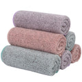 SINLAND Microfiber Face Towels Ultra Soft Bamboo Charcoal Facial Washcloths Face Cloth for Bath 12Inch x 12Inch 6 Pack