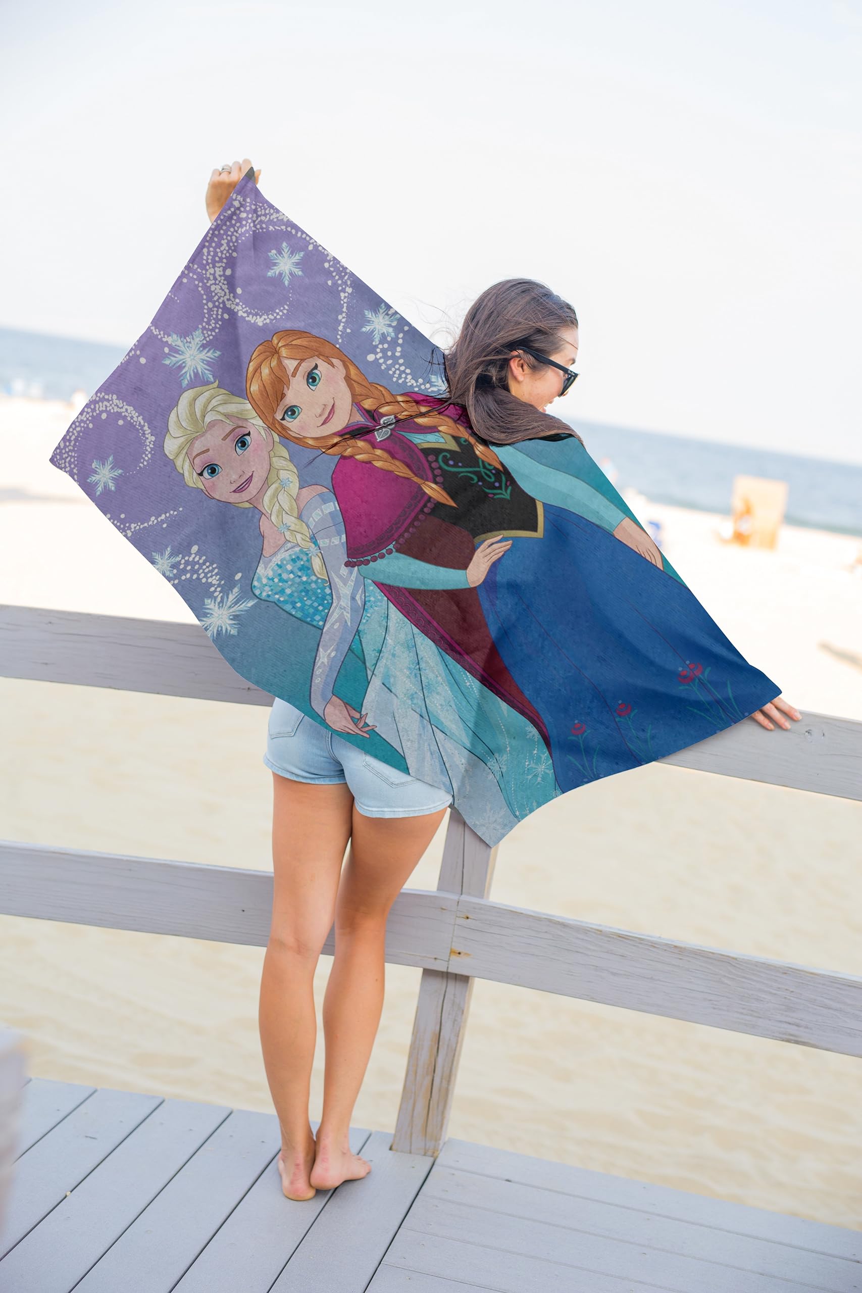 Jay Franco Frozen 2 Snowflake Sister Beach Towel 28" x 58" Multicolor 100% Cotton