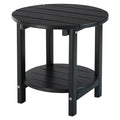 Lzrs Round Adirondack Side Table Double End Table, Outdoor Side Tables For Patio, Backyard,Pool, Indoor Companion, Easy Maintenance & Weather Resistant(Black)