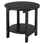 Lzrs Round Adirondack Side Table Double End Table, Outdoor Side Tables For Patio, Backyard,Pool, Indoor Companion, Easy Maintenance & Weather Resistant(Black)