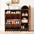 HOJEJV Arched Cabinet with DoorsShoe Cabinet,Hidden Shoe Rack,Shoe Stand for Entryway Compact Shoe Storage in Walnut Finishes,M