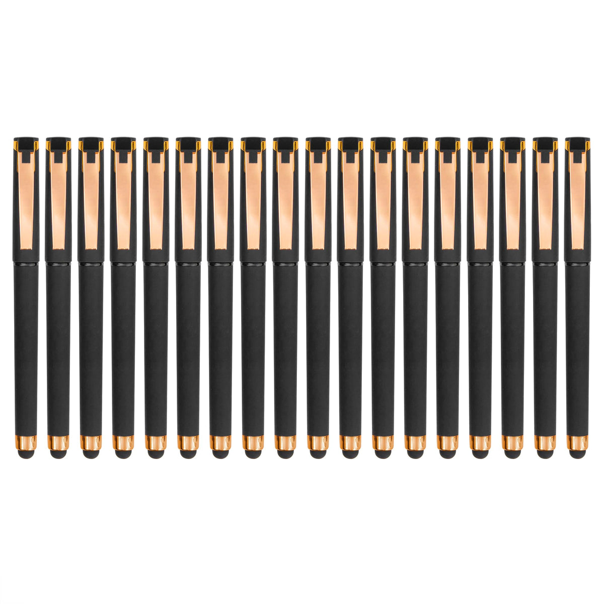 Linbsunne Black Gel Pens 0.7Mm Medium Point Pen Office Pens 2-In-1 Stylus Pens For Touch Screens Gel Ink Rollerball Pens For Wri