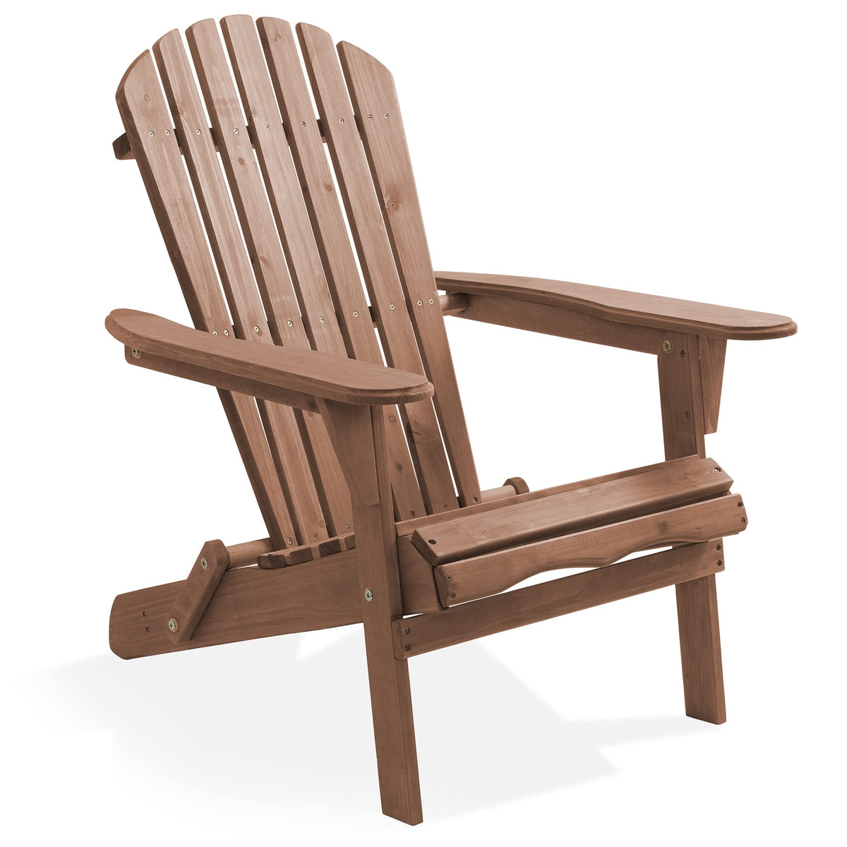 Casafield Folding Adirondack Chair, Cedar Wood Outdoor Fire Pit Lounge Chairs For Patio, Deck, Yard, Lawn And Garden Seating, Partially Pre-Assembled - Espresso