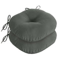 Downluxe Round Outdoor Chair Cushions, Waterproof Memory Foam Bistro Patio Furniture Cushions 15' X 15', Dark Grey, 2 Pack For