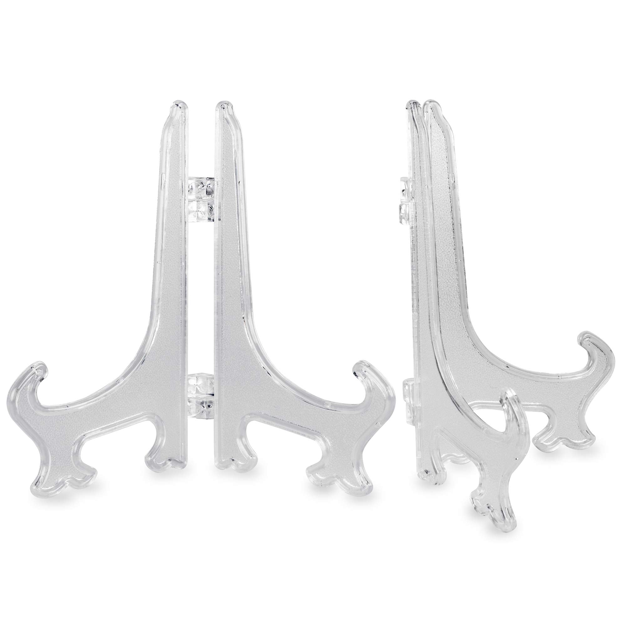 Super Z Outlet Clear Plastic Easels Or Stand/Plate Holders To Display Pictures, Placecards, Or Other Items At Weddings, Home Dec