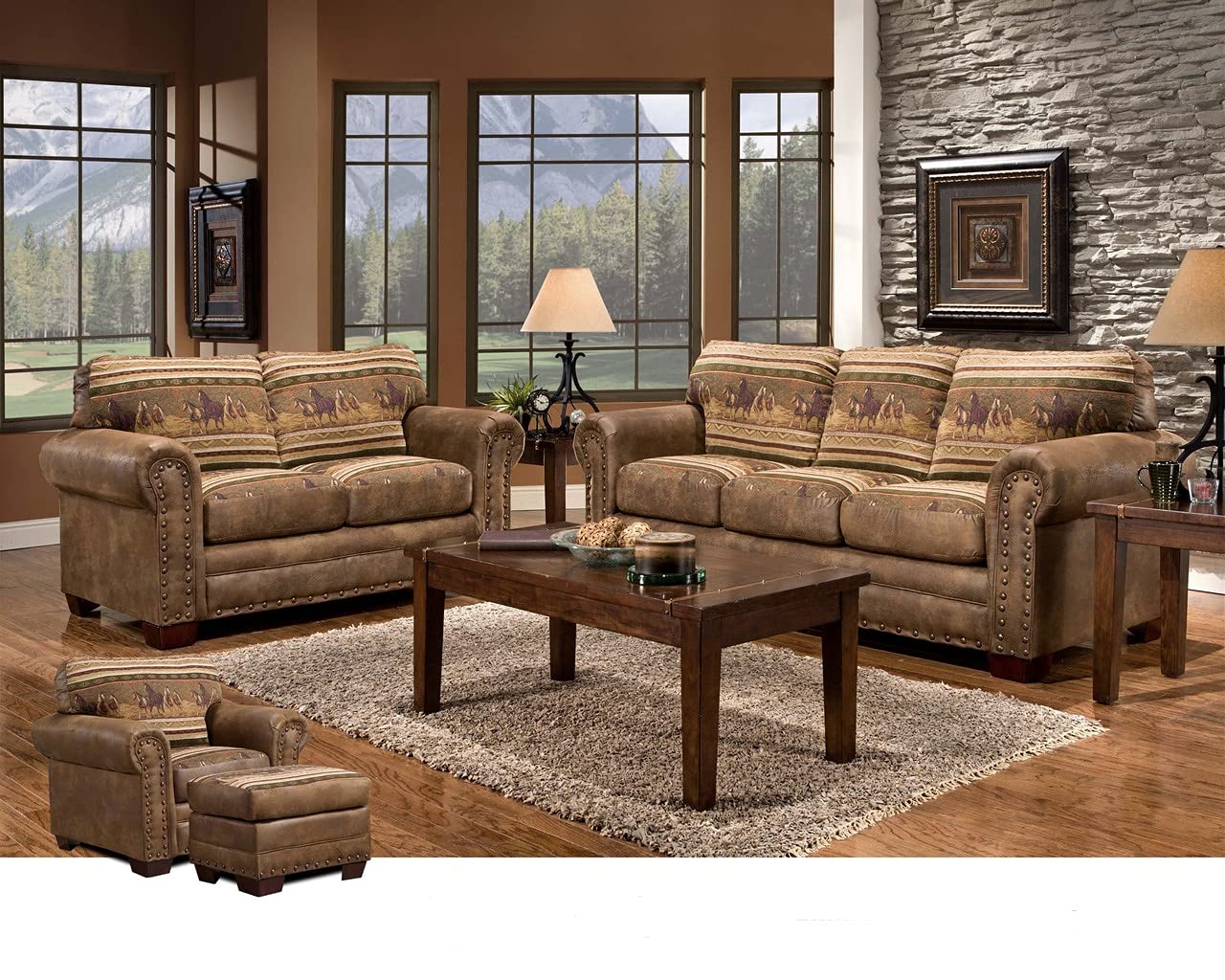 American Furniture Classics 4-Piece Wild Horses Sofa