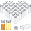 Didaey 100 Pcs Small Clear Vials Spice Mini Jars with Lids Mini Glass Bottles with Screw Aluminum Metal Caps Tiny Jars Sample Co